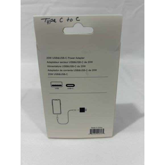 Dual Wall Plug Adapter USB & USB-C and Cable - Picture 2 of 2